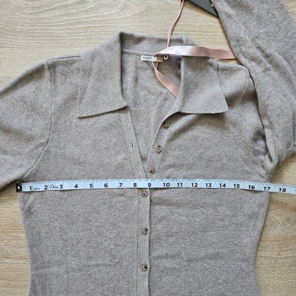 House of CB Yvette Button Front Long Sleeve Dress Wool Blend New With Tags Large - Picture 7 of 17
